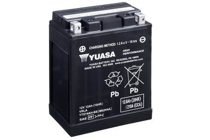 Мото 12v 12,6ah 210a (134x89x166) YUASA YTX14AH-BS