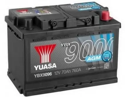 Аккумулятор 70Ah-12v EN760 YBX9000 AGM Start Stop Plus, R YUASA YBX9096