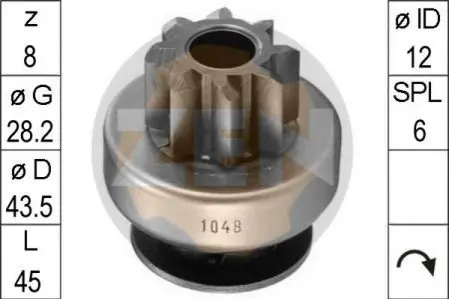 Бендикс стартера ZEN ZN1048