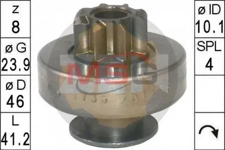 Бендикс стартера ZEN ZN1735