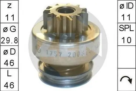 Бендикс стартера ZEN ZN1757