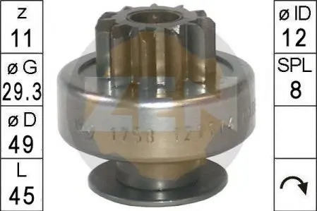 Бендикс стартера ZEN ZN1758