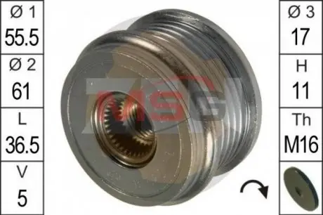 Шкив генератора инерционный ZEN ZN5376