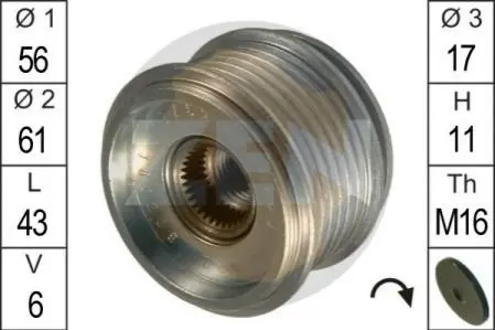 Шків генератора інерційний ZEN ZN5378