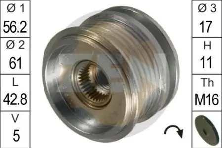 Шкив генератора инерционный ZEN ZN5385