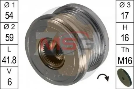 Шкив генератора инерционный ZEN ZN5453