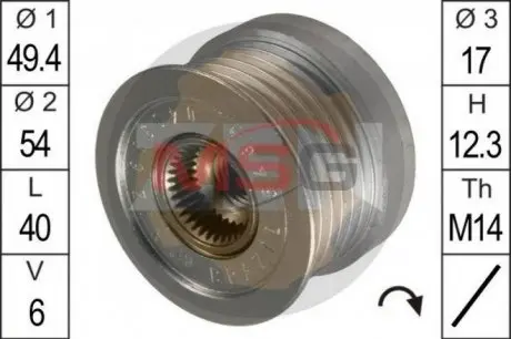 Шкив генератора инерционный ZEN ZN5464