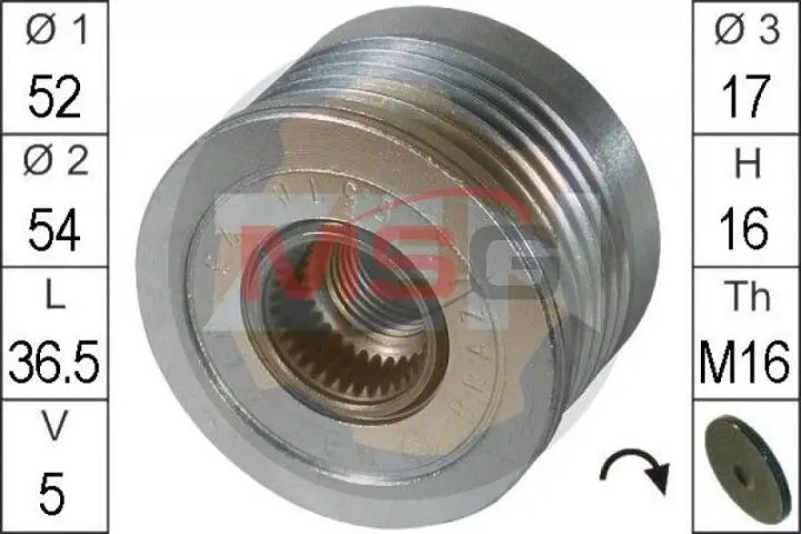 Фото 1 - Шків генератора інерційний ZEN ZN 5510 Шків генератора інерційний ZEN ZN 5510 (фото 1)