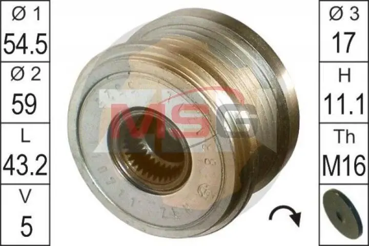 Шкив генератора инерционный ZEN ZN 5525 (фото 1)