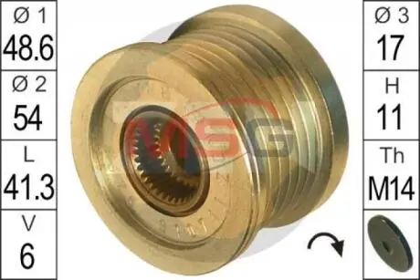 Шкив генератора инерционный ZEN ZN 5526