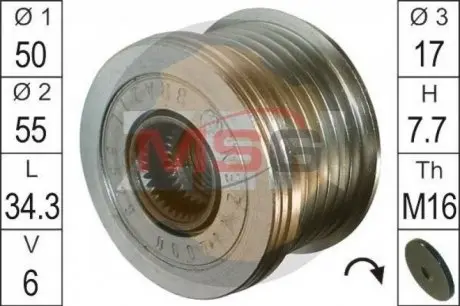 Шкив генератора инерционный ZEN ZN5529