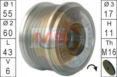 Шкив генератора инерционный ZEN ZN5575