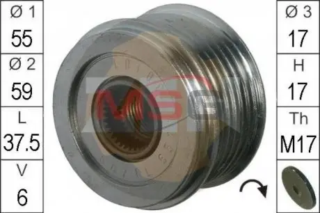 Шкив генератора инерционный ZEN ZN5612