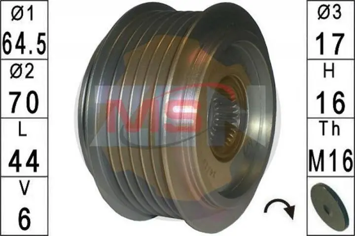 Шкив генератора инерционный ZEN ZN 5631 (фото 1)