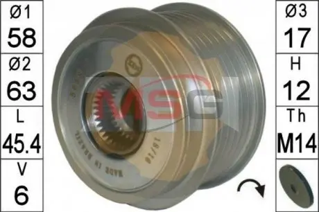 Шкив генератора инерционный ZEN ZN5658