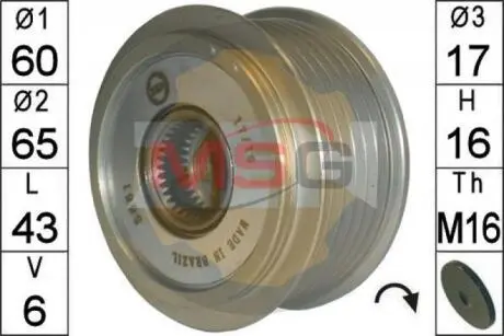 Шкив генератора инерционный ZEN ZN 5661