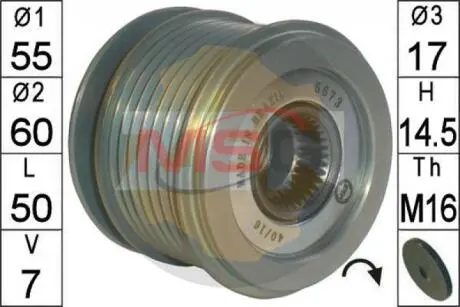 Шкив генератора инерционный ZEN ZN 5673