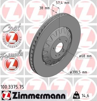 Тормозной диск Zimmermann 100.3375.75