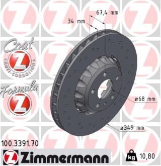 Диск тормозной Formul Z Sport Zimmermann 100339170