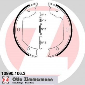 Комплект гальмівних колодок, стоянкова гальмівна система Zimmermann 10990.106.3 (фото 1)