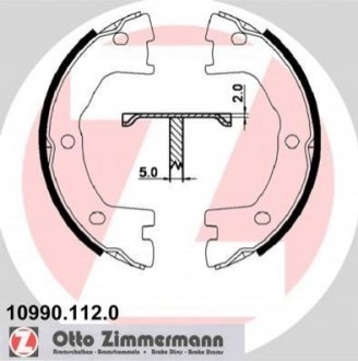 Комплект тормозных колодок, стояночная тормозная система. Zimmermann 10990.112.0 (фото 1)