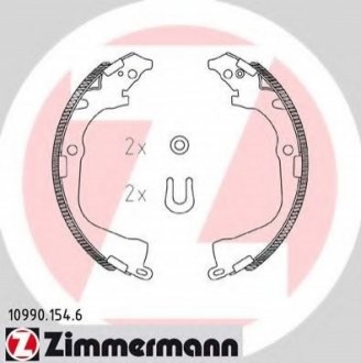 Комплект гальмівних колодок Zimmermann 10990.154.6 (фото 1)