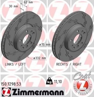 Тормозной диск Zimmermann 150.1298.53 (фото 1)