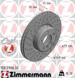 Тормозной диск Zimmermann 150.2906.32 (фото 1)