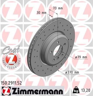 Передні BMW 3 F30, 4 F32 335-340 M-perfomance 370x30 Zimmermann 150291152