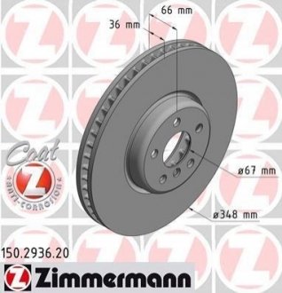 Тормозные диски левый передние Zimmermann 150293620