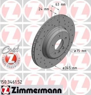 Тормозной диск Zimmermann 150.3461.52 (фото 1)