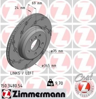 Гальмівний диск Zimmermann 150.3480.54