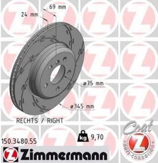 Гальмівний диск Zimmermann 150.3480.55