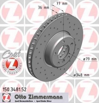 Тормозной диск Zimmermann 150.3481.52 (фото 1)