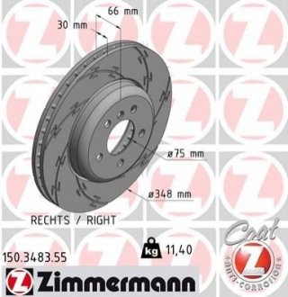 Тормозной диск Zimmermann 150.3483.55 (фото 1)
