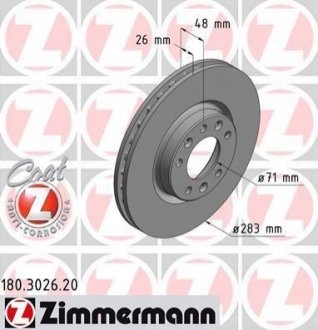 Тормозной диск Zimmermann 180.3026.20 (фото 1)