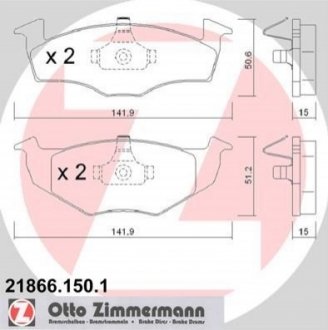 Комплект тормозных колодок, дисковый тормоз Zimmermann 21866.150.1 (фото 1)