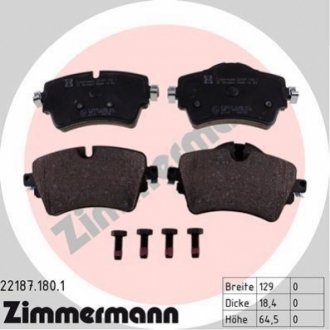 Комплект тормозных колодок, дисковый тормоз Zimmermann 22187.180.1