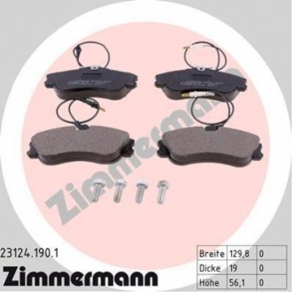 Комплект тормозных колодок, дисковый тормоз Zimmermann 23124.190.1
