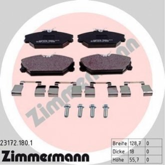 Комплект гальмівних колодок, дискове гальмо Zimmermann 23172.180.1 (фото 1)