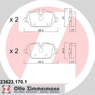 Комплект гальмівних колодок, дисковий гальмо Zimmermann 23623.170.1