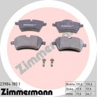 Комплект гальмівних колодок, дисковий гальмо Zimmermann 23984.180.1