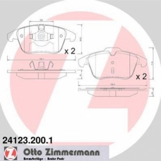 Комплект гальмівних колодок, дисковий гальмо Zimmermann 24123.200.1 (фото 1)