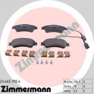 Комплект гальмівних колодок, дисковий гальмо Zimmermann 24465.190.4
