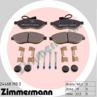 Комплект тормозных колодок, дисковый тормоз Zimmermann 24468.190.3 (фото 1)