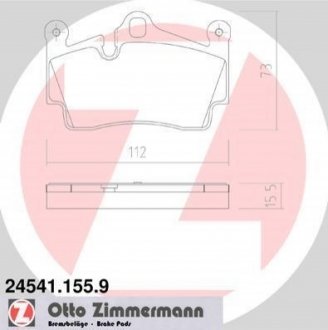 Комплект тормозных колодок, дисковый тормоз Zimmermann 24541.155.9 (фото 1)