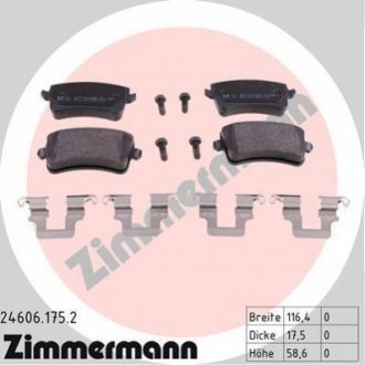 Комплект гальмівних колодок, дисковий гальмо Zimmermann 24606.175.2
