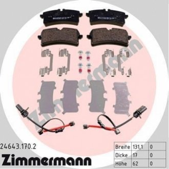Комплект тормозных колодок, дисковый тормоз Zimmermann 24643.170.2