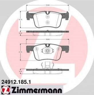 Комплект гальмівних колодок, дисковий гальмо Zimmermann 24912.185.1