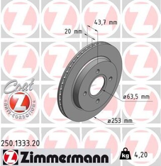 Гальмівні диски Zimmermann 250133320